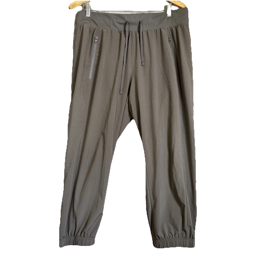 Z By ZELLA Capri Jogger Large Gray Drawstring Knit Waistband Pockets Lightweight